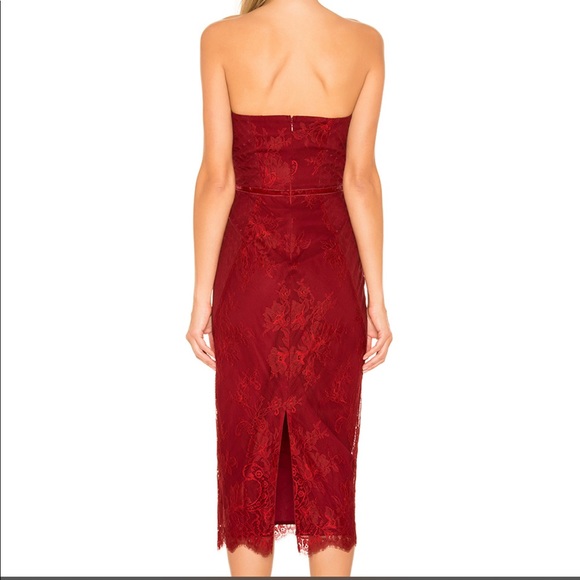 NWT Lovers + Friends Tinley Red Lace Midi Dress - Picture 3 of 8